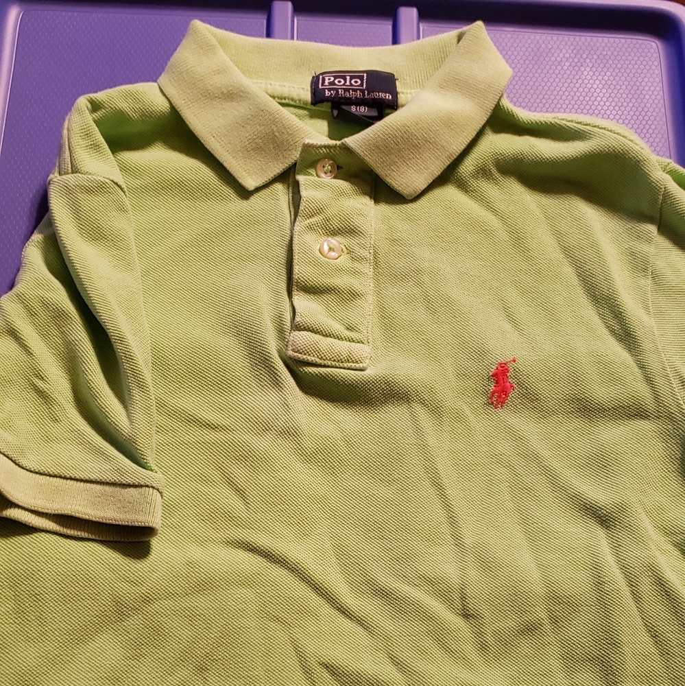 Boys lime green polo